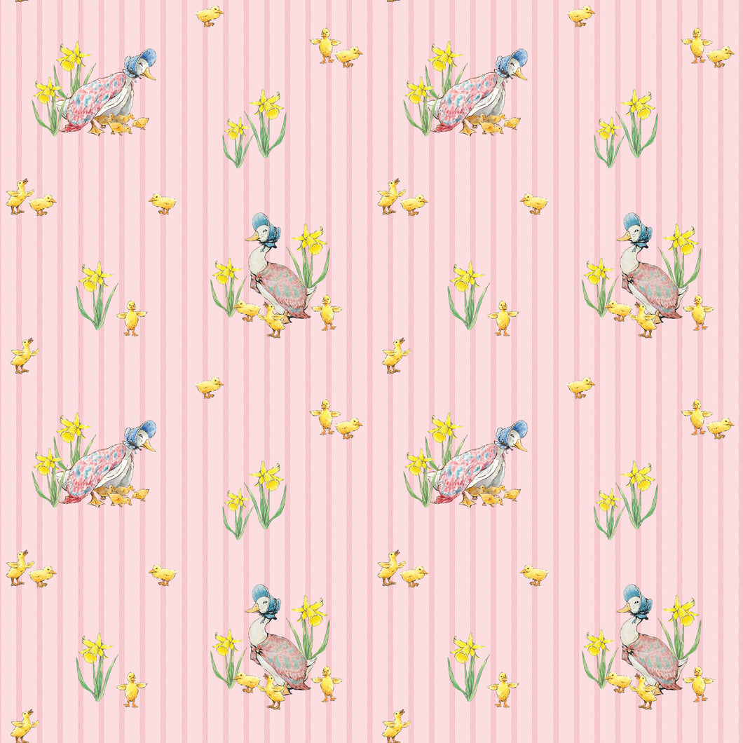 Peter Rabbit and Friends Duck Stripe Pink by Beatrix Potter