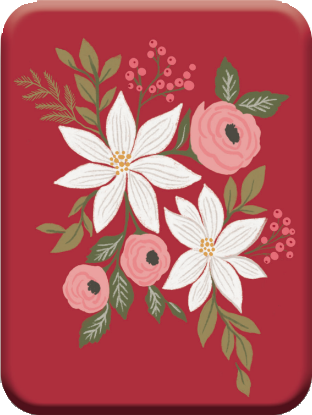 Berry and Pine Poinsettia Tin by Lella Boutique