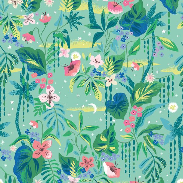 Forever Neverland Tropical Floral Songbird by Jill Howarth