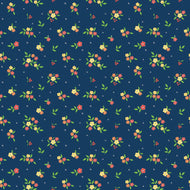 Summer's in Town Floral Navy by Sandy Gervais