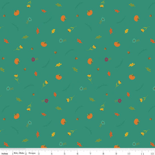 Autumn Afternoon - Fall Toss Teal by Heather Peterson