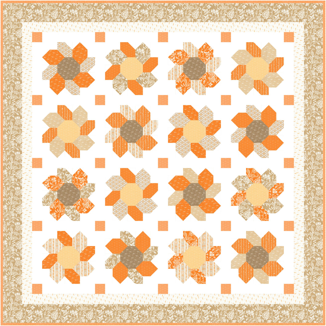 RESERVATION - Agatha Road Sunflowers Quilt Kit by Fig Tree & Co