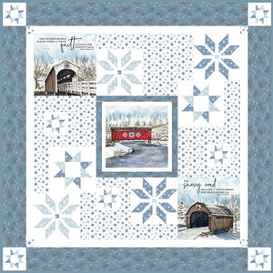 RESERVATION - Covered Bridges in Winter Snowflakes Over Covered Bridges Boxed Quilt Kit by Tara Reed