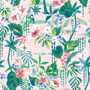 Forever Neverland Tropical Floral Pink by Jill Howarth