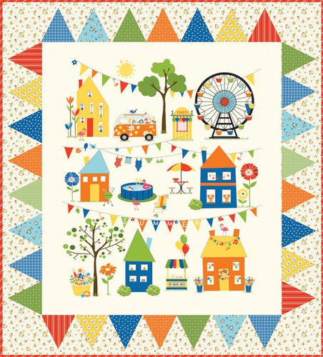 RESERVATION - Summer's in Town Panel Quilt Kit by Sandy Gervais