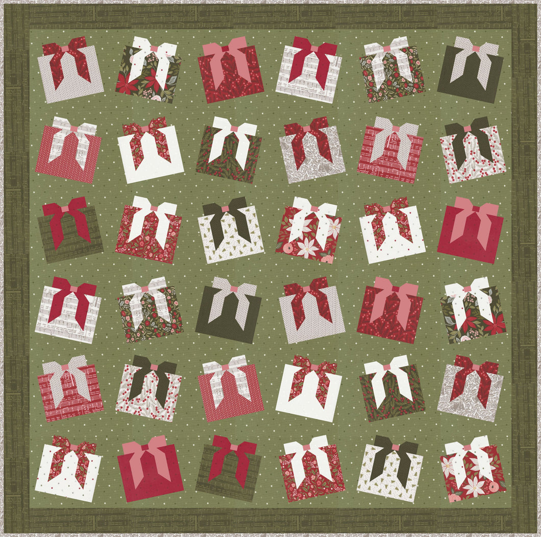 RESERVATION - Berry and Pine Wrap It Up Quilt Kit (Green Version) by Lella Boutique