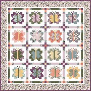 RESERVATION - Juju's Petals Butterfly Kisses Quilt Kit by Judi Madsen