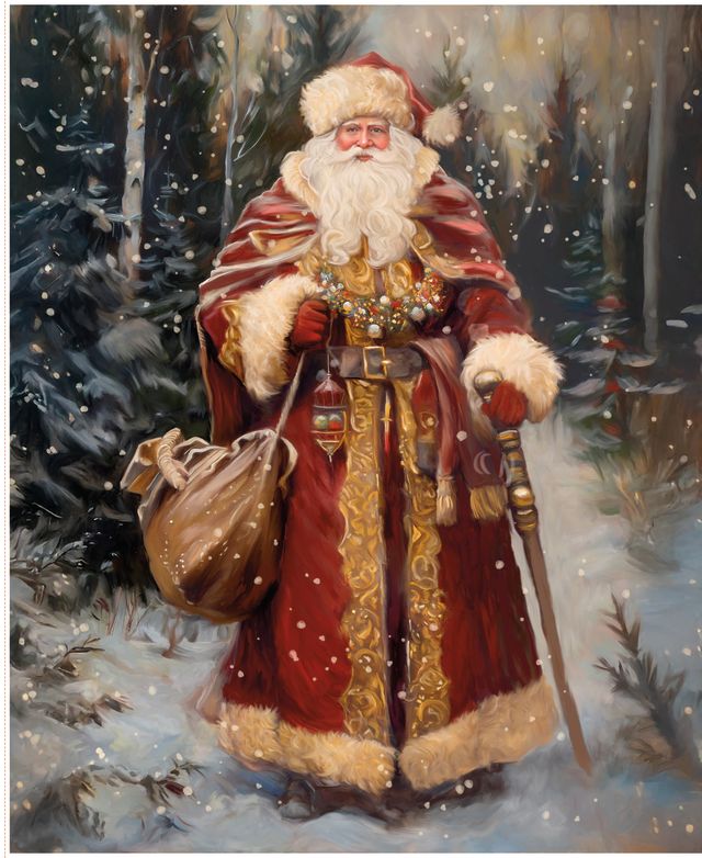 RESERVATION - Picture a Christmas II Victorian Santa Panel by The RBD Designers