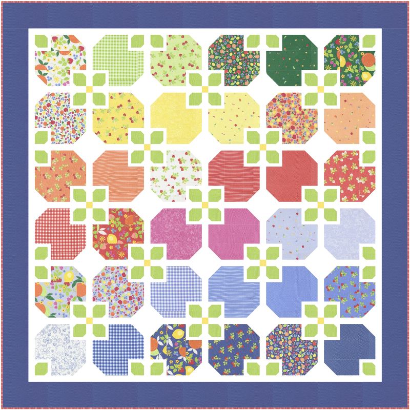RESERVATION - Fruit Salad Flower Tiled Quilt Kit by Corey Yoder
