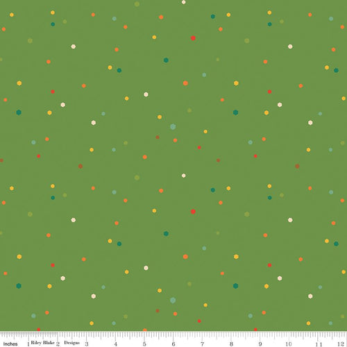 Autumn Afternoon - Hexi Dots Green by Heather Peterson