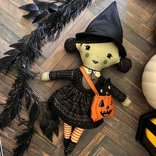 Load image into Gallery viewer, RESERVATION - Gothic Haunt Lil' Witch and Boo Doll Panel by Stacy Iest Hsu