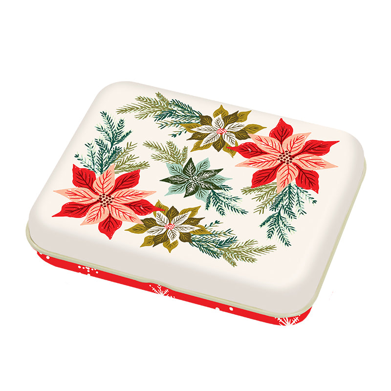 Cheer and Merriment Poinsettia Small Tin by Fancy That Design House