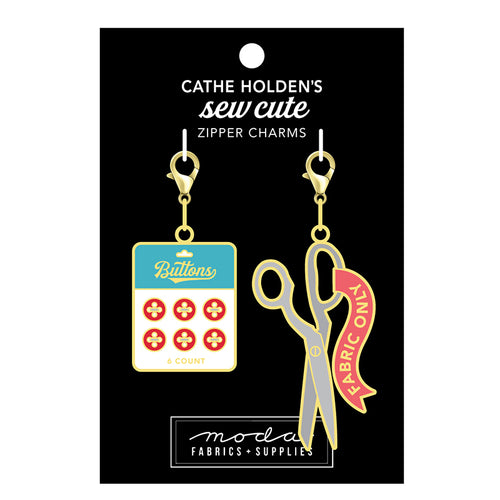 Zipper Pulls - Scissors/Buttons Zipper Pull by Cathe Holden