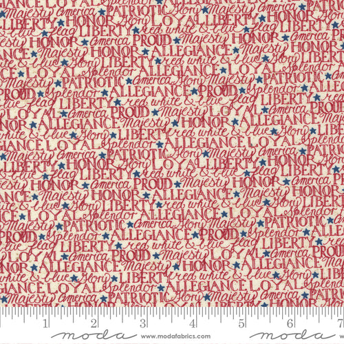 My Country - Words of Honor Parchment Rich Red by Kathy Schmitz Studios