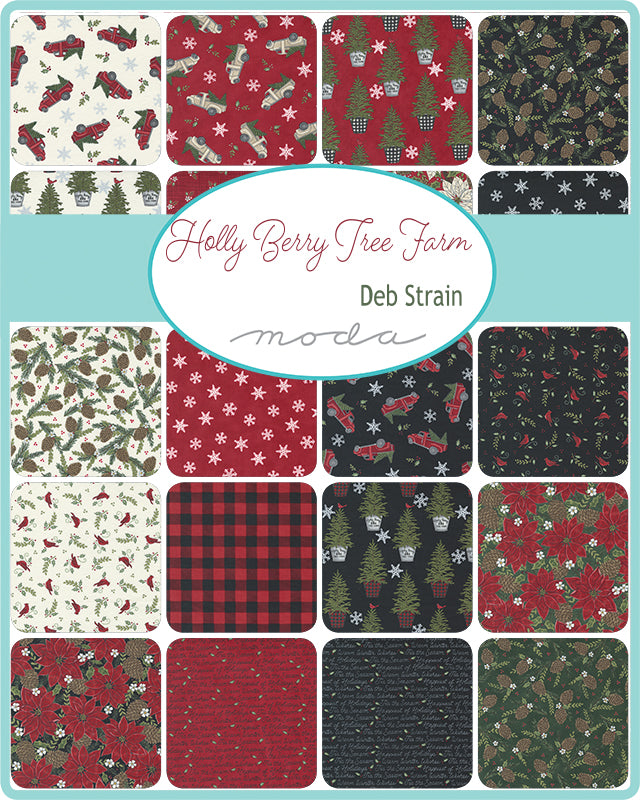 RESERVATION - Holly Berry Tree Farm Fat Quarter Bundle by Deb Strain