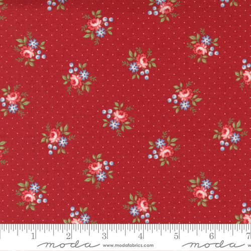 Belle Isle - Dotted Floral Red by Minick and Simpson