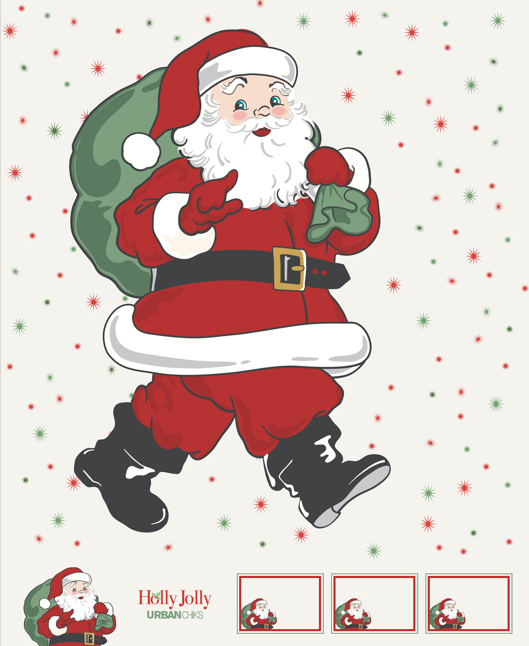 Holly Jolly Santa Panel by Urban Chiks