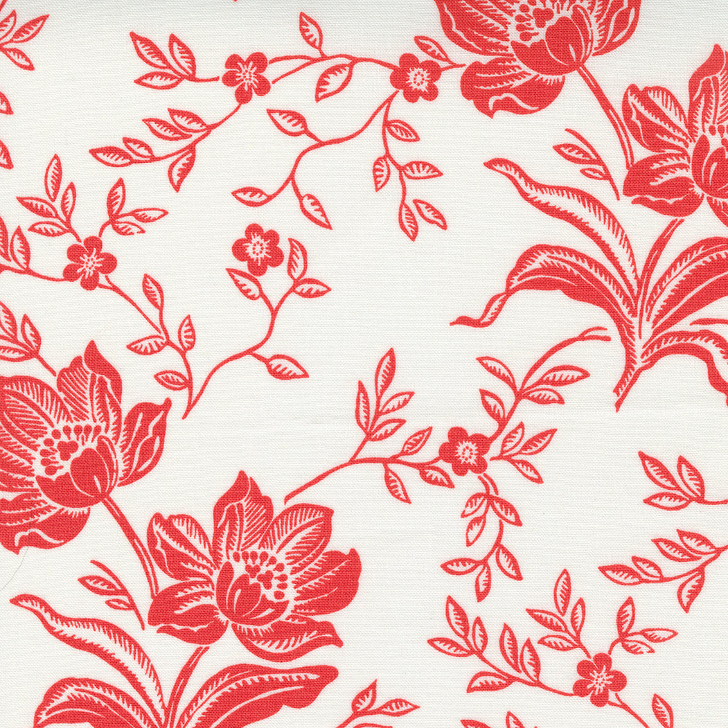Fresh Fig Favorites - Floral Ivory Red by Fig Tree and Co.