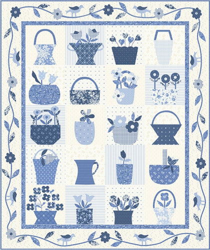 RESERVATION - Twenty Blue Baskets Quilt Kit by Bunny Hill Designs