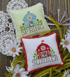 Bitty Barns - Spring and Summer by Annie Beez Folkart