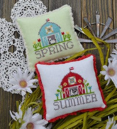 Bitty Barns - Spring and Summer by Annie Beez Folkart