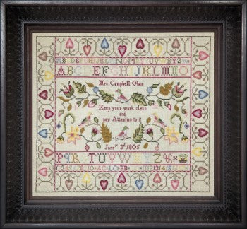 Mrs. Campbell 1805 by Hands Across the Sea Samplers