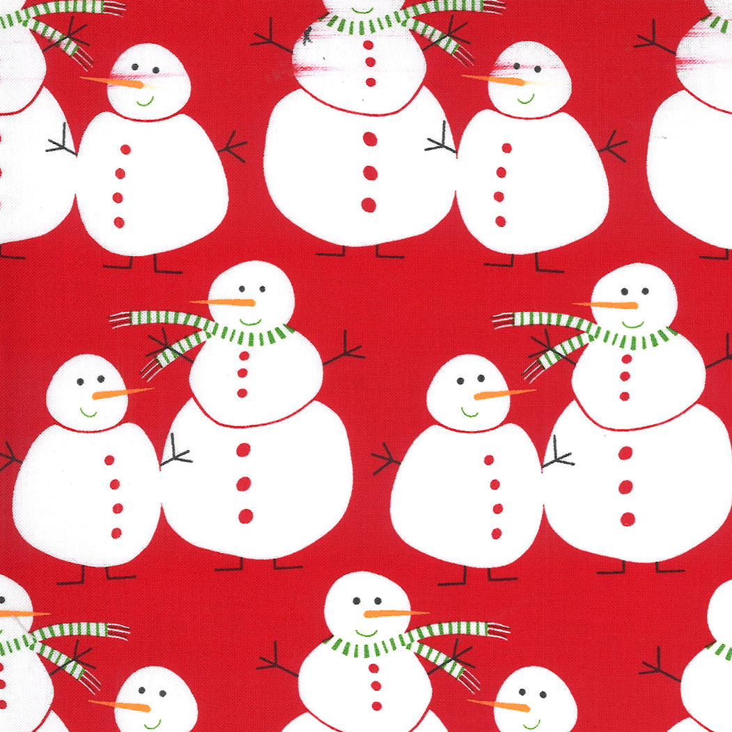 Merry and Bright - Merry Snowmen - Poinsettia Red by Me and My Sister Designs