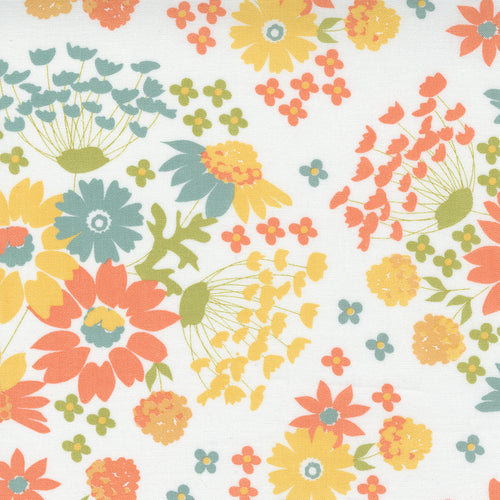 Cozy Up - Sunshine Harvest Floral - Cloud by Corey Yoder