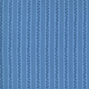 Crystal Lane - Snowberry Stripe French Blue by Bunny Hill Designs