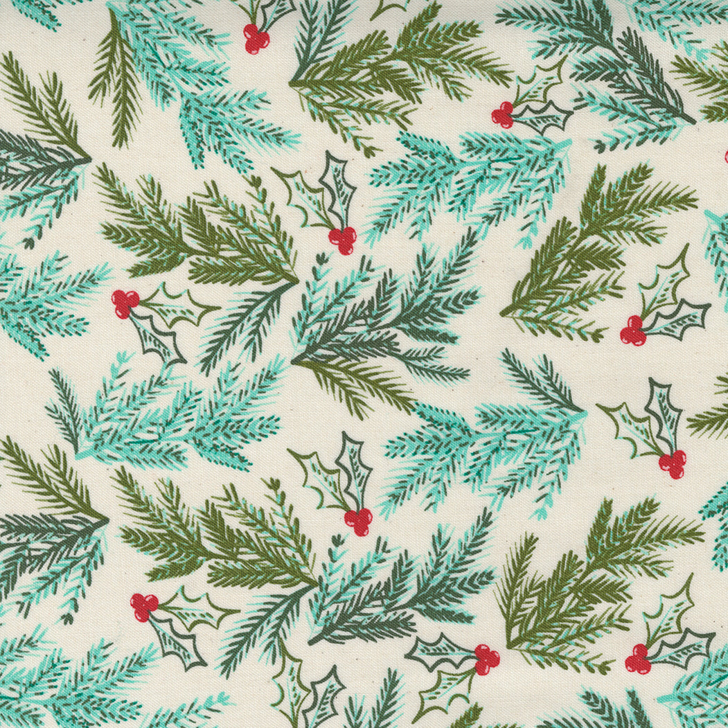 Cheer and Merriment - Christmas Sprig Natural by Fancy That Design House
