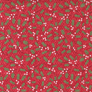 Christmas Morning - Holly Jolly Sprig Cranberry by Lella Boutique