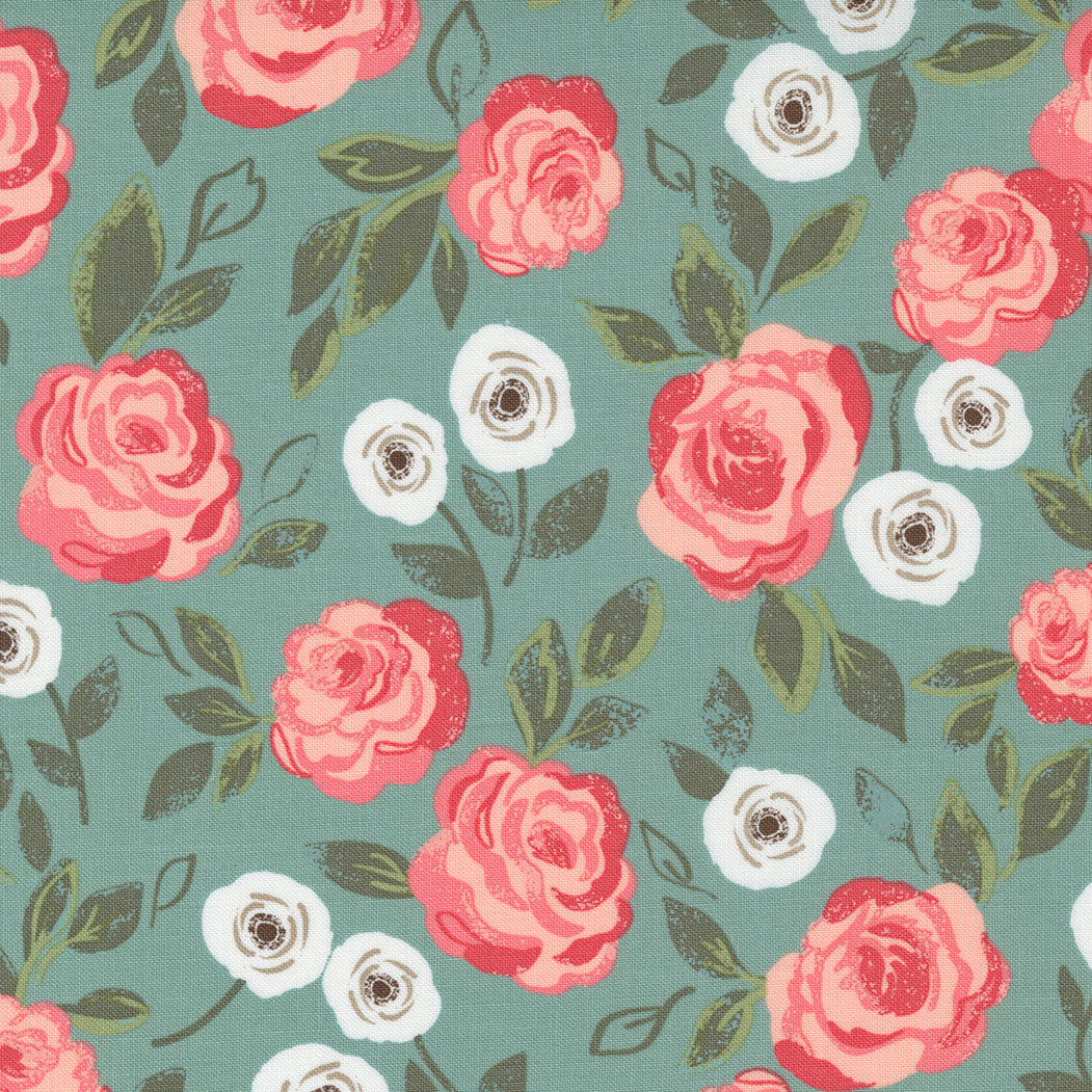 Love Note - Roses in Bloom Dusty Sky by Lella Boutique