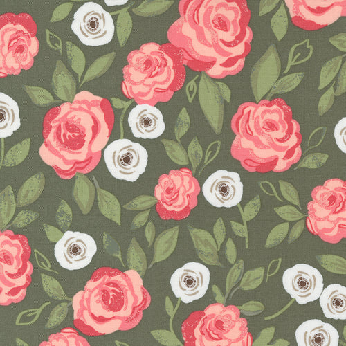 Love Note - Roses in Bloom Olive by Lella Boutique