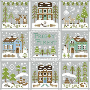 Frosty Forest 1 - Raccoon Cabin by Country Cottage Needleworks