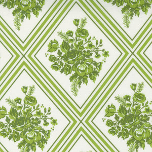Merry Little Christmas - Floral Cream Green by Bonnie and Camille
