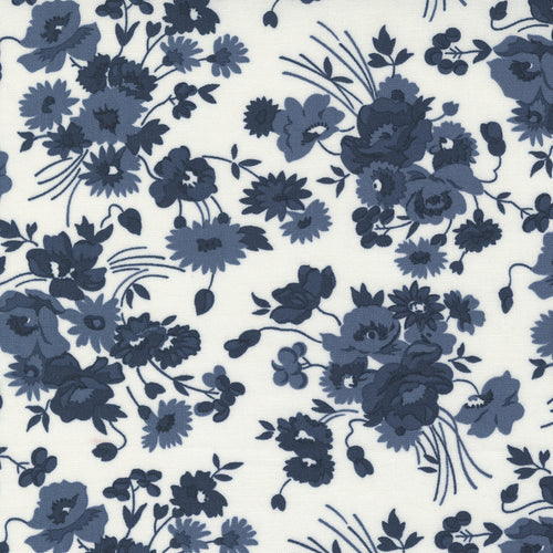 Nantucket Summer - Somerset Florals Cream Navy by Camille Roskelley