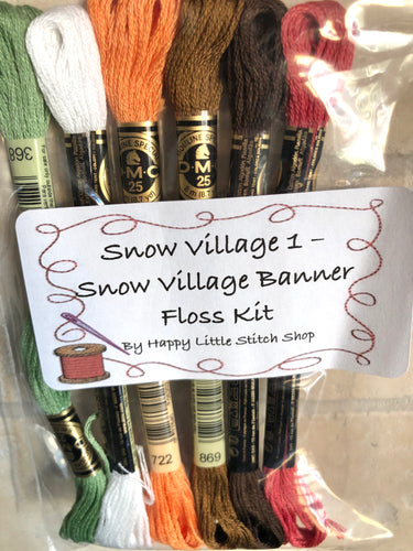 Floss Kit - Snow Village 1 - Snow Village Banner