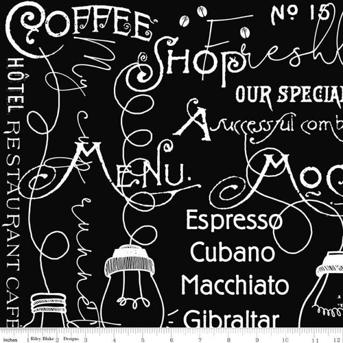 Coffee Chalk - Cafe Blackboard Black by J. Wecker Frisch