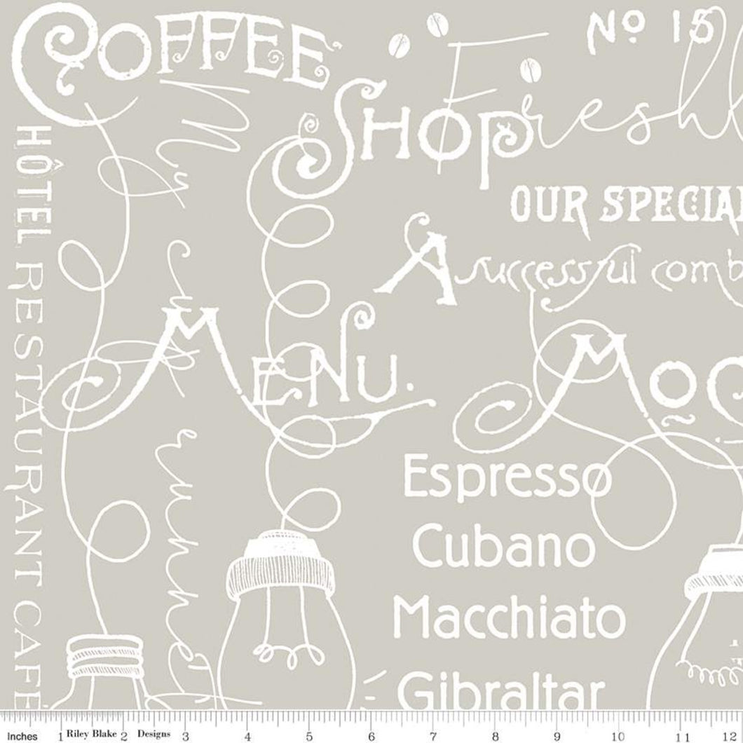 Coffee Chalk - Cafe Blackboard Taupe by J. Wecker Frisch