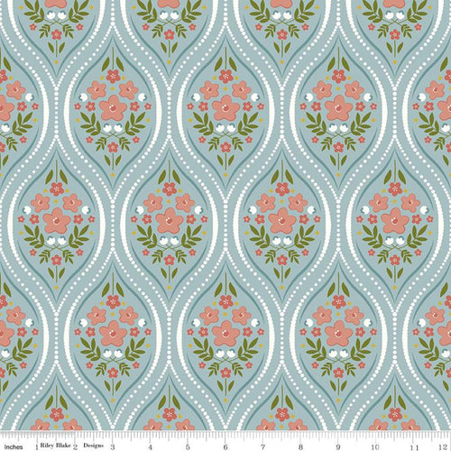 Primrose Hill - Damask Aqua by Hello Melly Designs