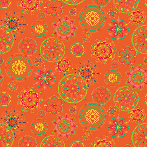 Indigo Garden - Mandala Orange by Heather Peterson