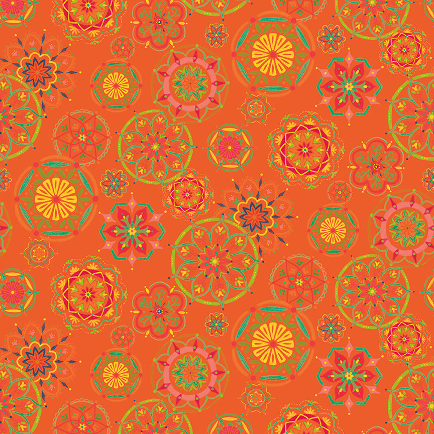 Indigo Garden - Mandala Orange by Heather Peterson