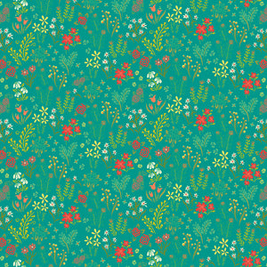 Indigo Garden - Scattered Floral Turquoise by Heather Peterson