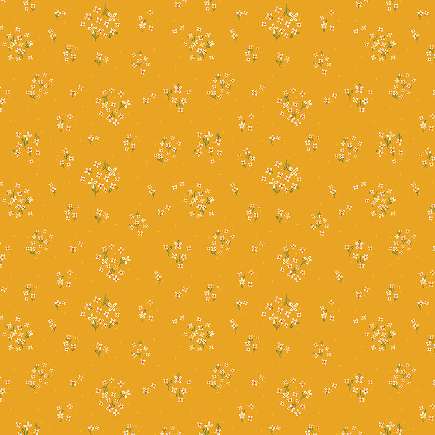 Indigo Garden - Ditzy Mustard by Heather Peterson