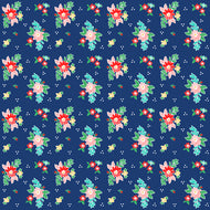 Quilt Fair - Floral Navy by Tasha Noel