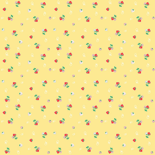 Quilt Fair - Strawberries Yellow by Tasha Noel
