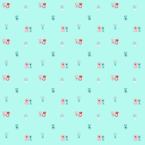 Quilt Fair - Ribbons Aqua by Tasha Noel
