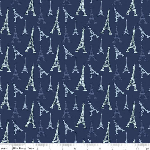 Saturday in Paris - Towers Navy by Christopher Thompson