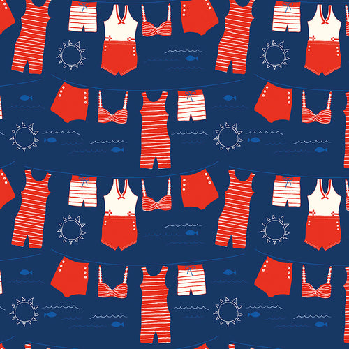Red White and Bang - Main Navy by Sandy Gervais