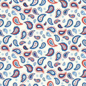 Red White and Bang - Paisley Cream by Sandy Gervais